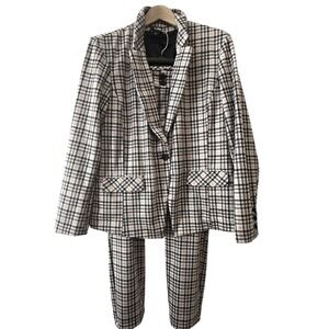 Torrid Plaid Blazer & Pants Set Womens Size 2 Plus Brown Check Career Suit
